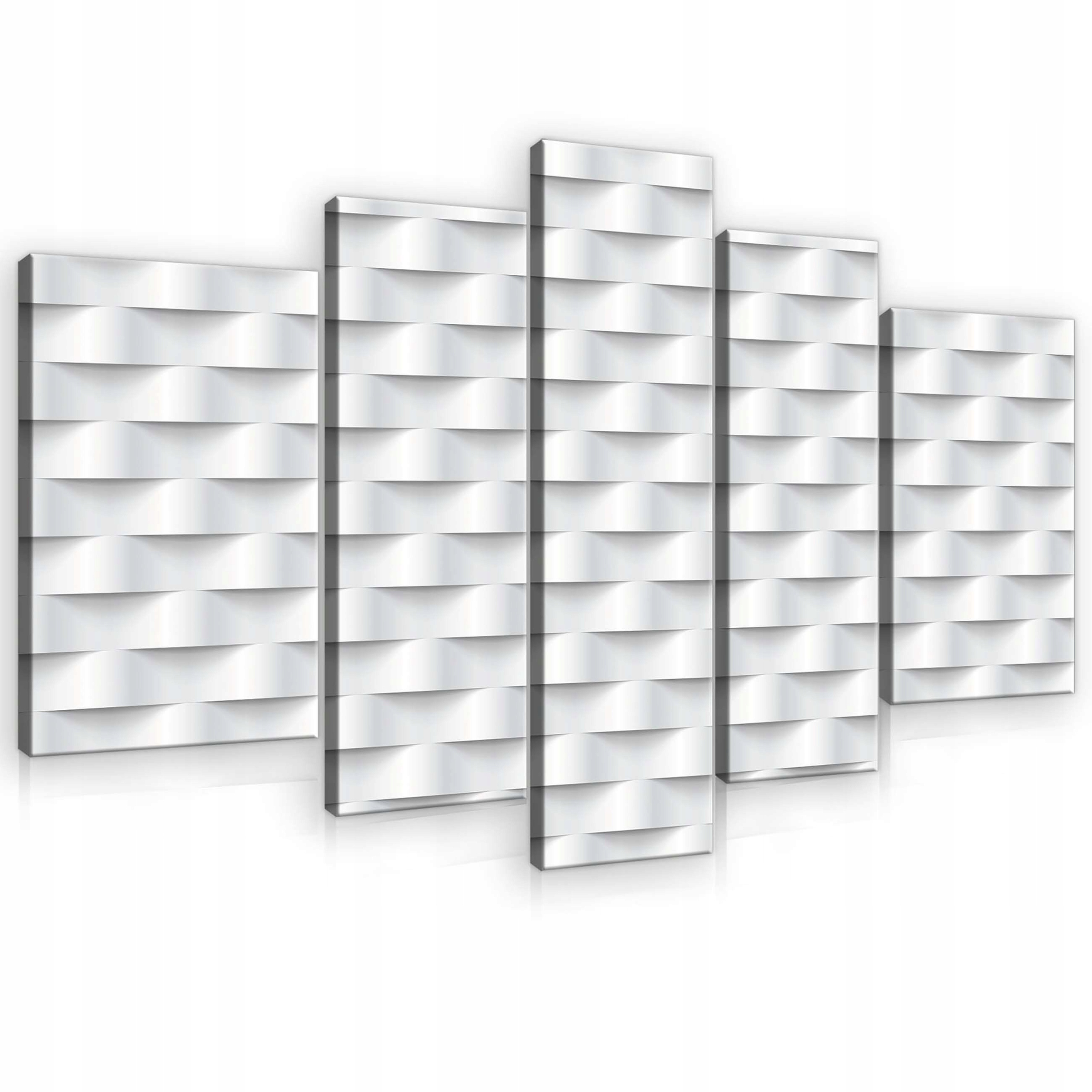 Obraz 170x100 Abstraktná textúra 3D efekt vlny biela striebro minimalizmus