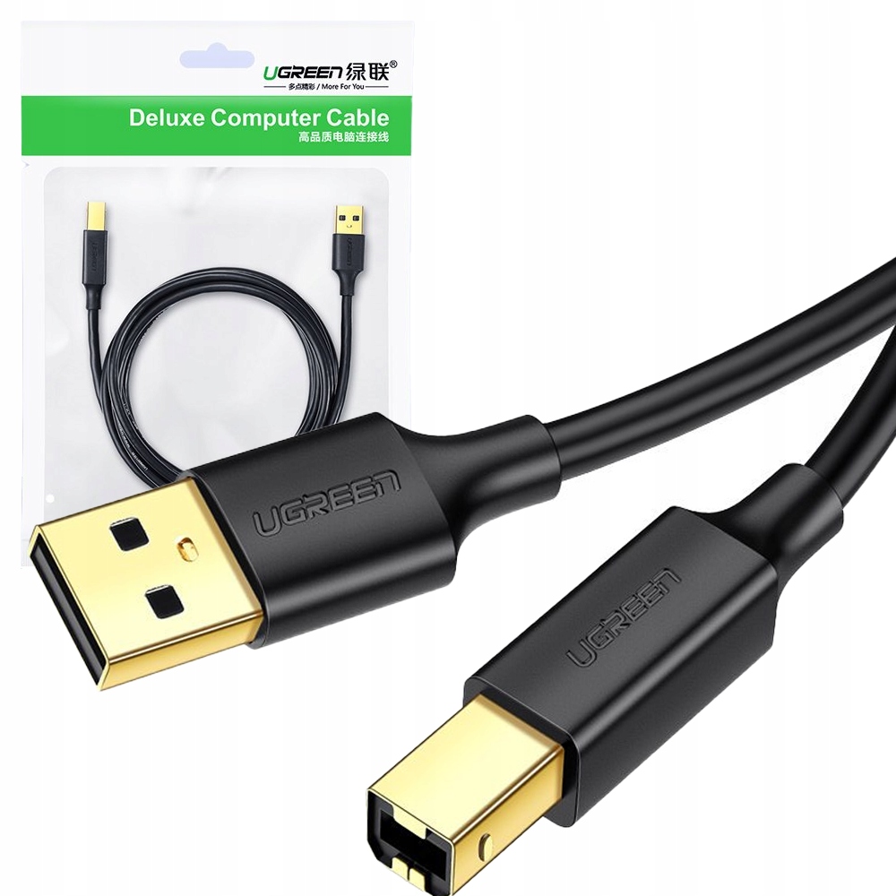 UGREEN KABEL PRZEWÓD DŁUGI MOCNY Z USB DO USB TYP B DO DRUKARKI 1,5M