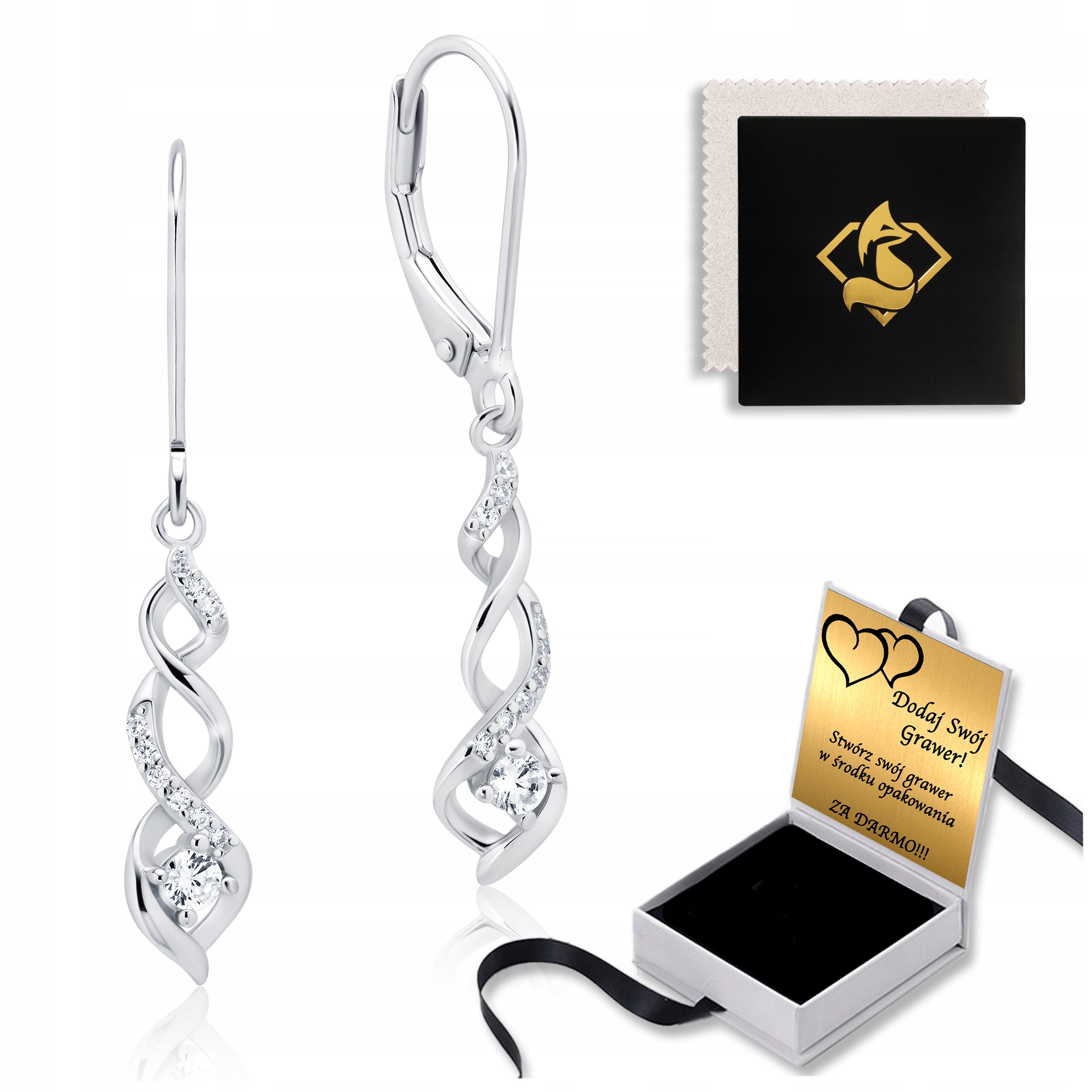 Stříbrné Náušnice ze stříbra Dárek pro ženu Stříbro Gravírování Bonus