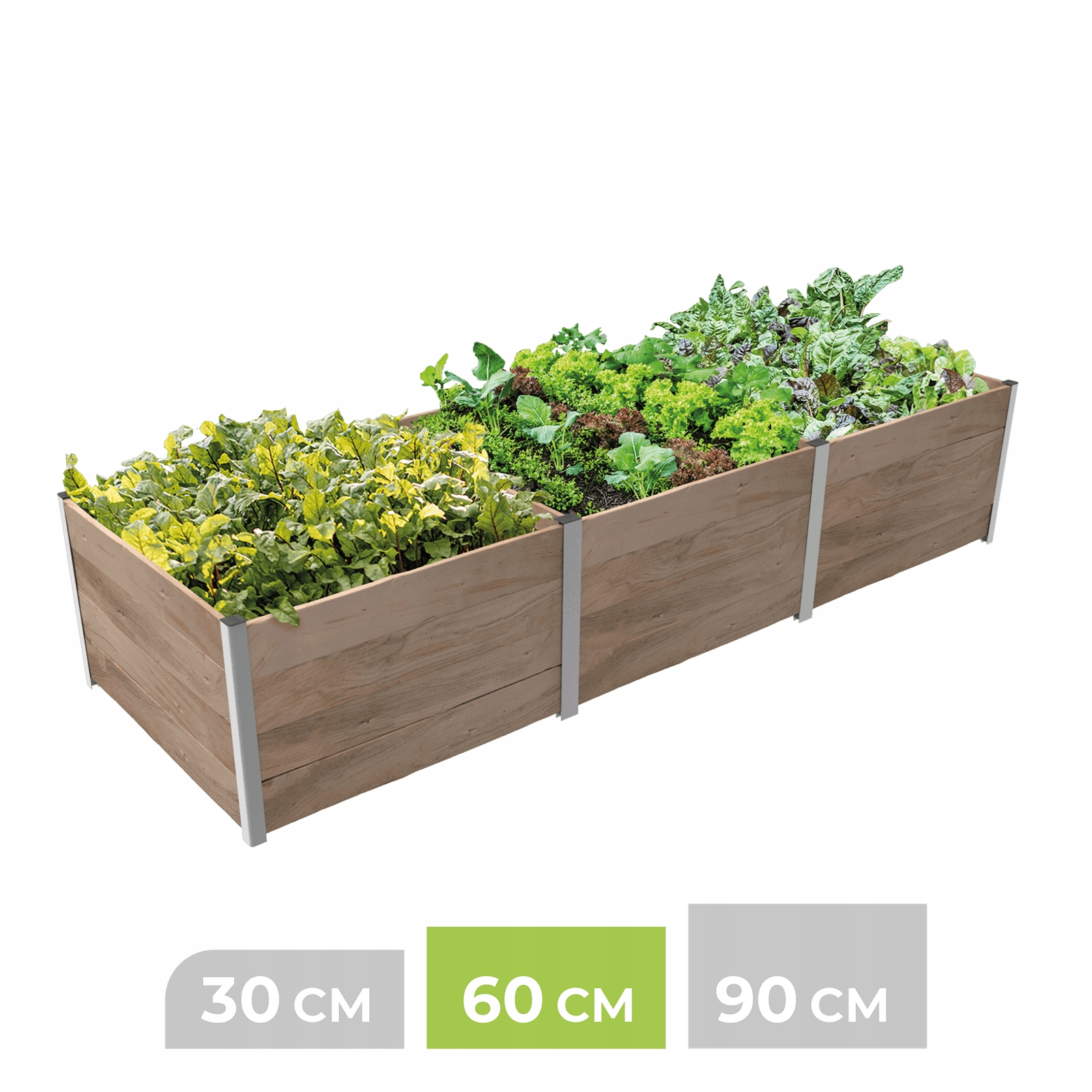 Modulárna vyvýšená vysoká záhonová záhradná skrinka 105x310x60H