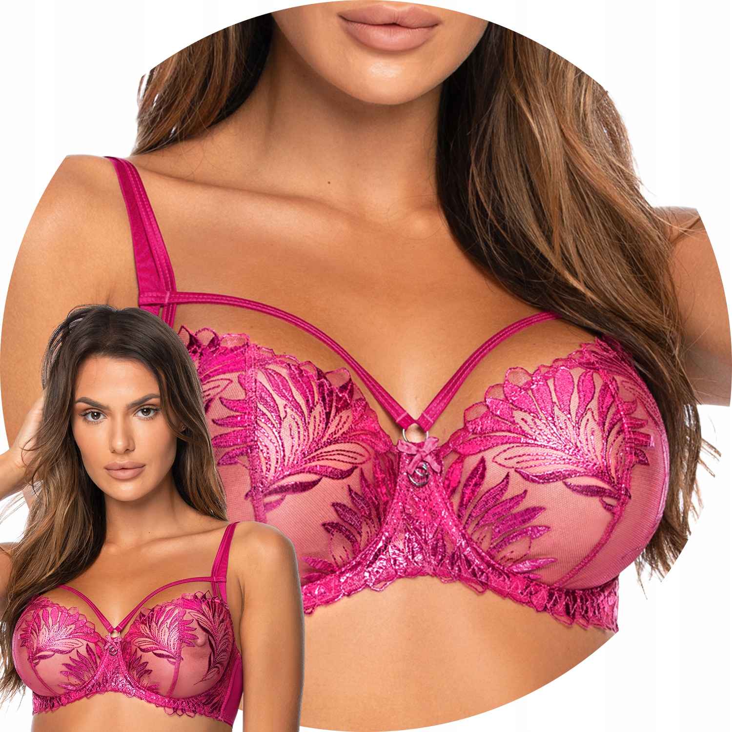 Axami V-10251 Měkká fuchsiová podprsenka 85F