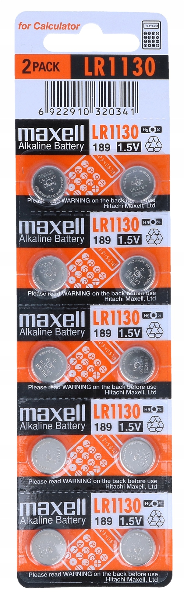 

10x Bateria Maxell Lr 1130 L1131 AG10 Sr LR54 G10