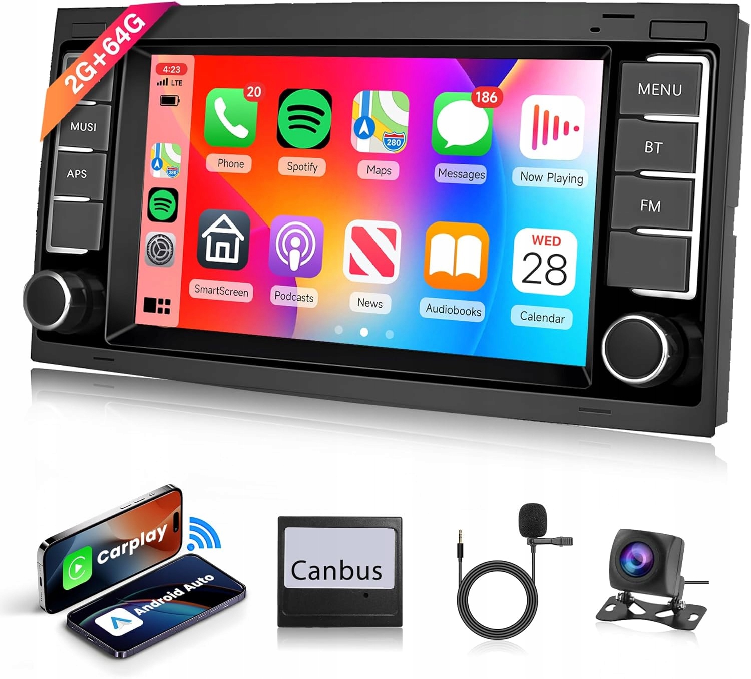 Autorádio Rimoody 2G 64G Radiopřehrávač Pro Vw 7 Palců Android Wifi