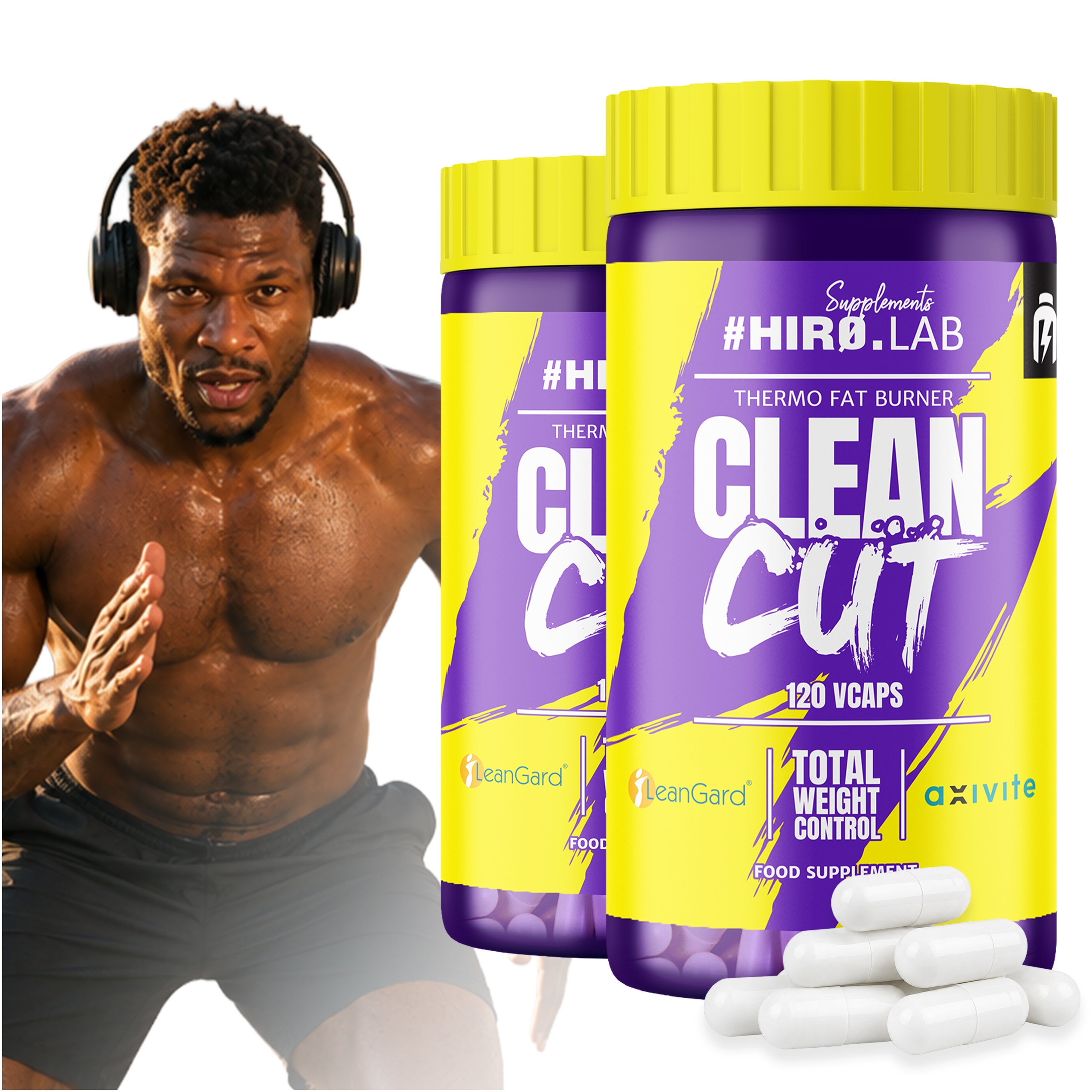 Spalovač tuků Clean Cut 2x 120 kapslí Metabolismus Redukce Hiro.Lab