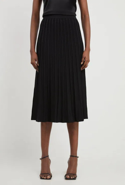 Černá Plisovaná Šaty MIDI Karen Millen M