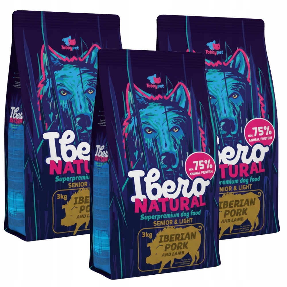 Levně Krmivo pro seniory 3×3 kg Ibero Natural Senior Light pro starší psy