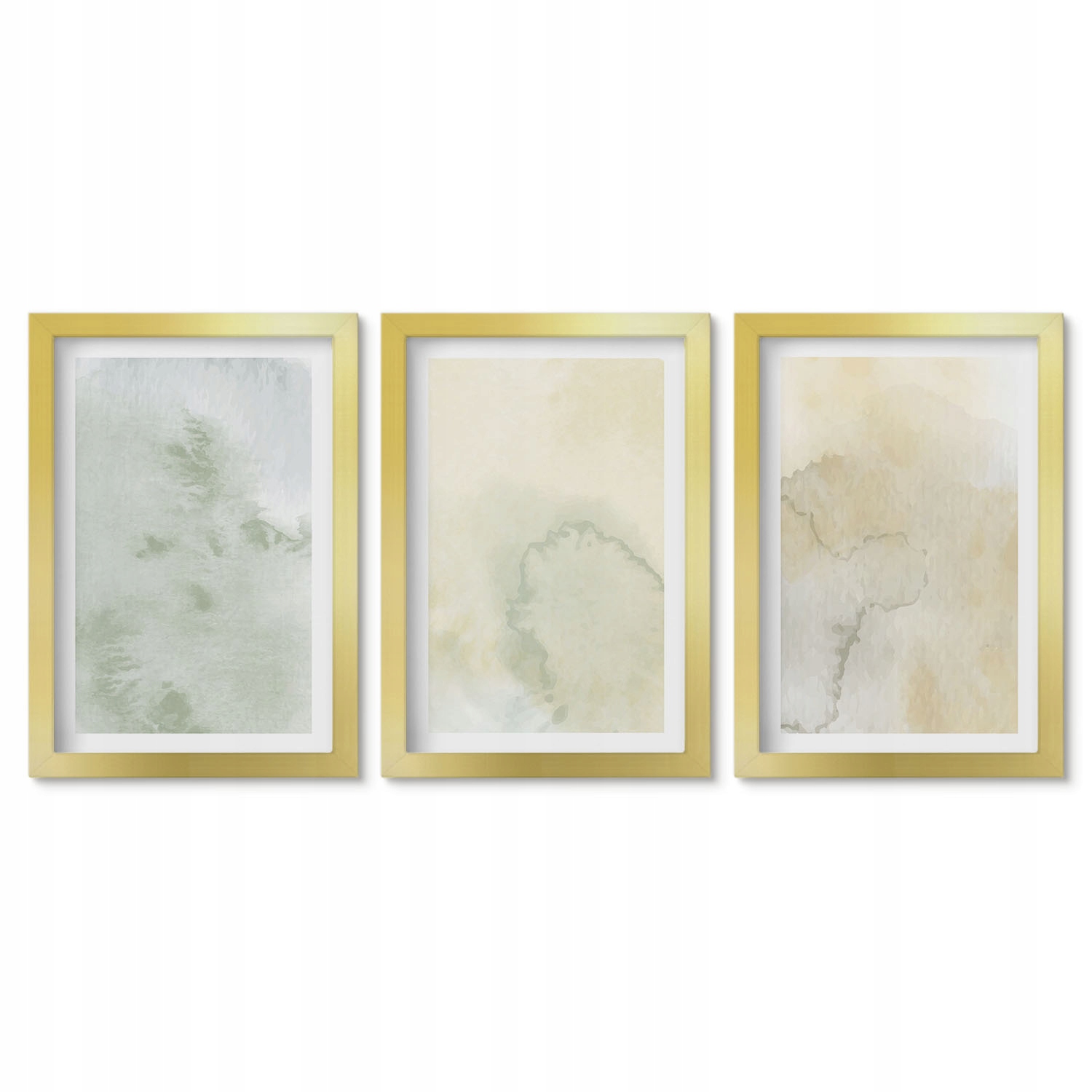 Sada 3 obrazů Triptych Moderní dekorace Pastelové akvarelové textury