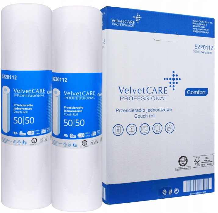 PRZEŚCIERADŁO PODKŁAD MEDYCZNY Velvet CARE 50cm50m EAN (GTIN) 05901478004550