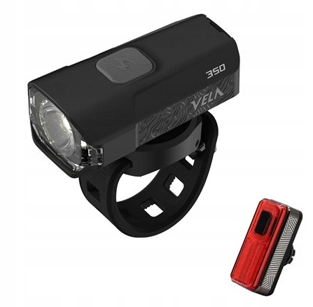 Zestaw Mocnych Lampek Rowerowych Moon Vela 350LM Usb+ Helix Lite 100 LM Usb