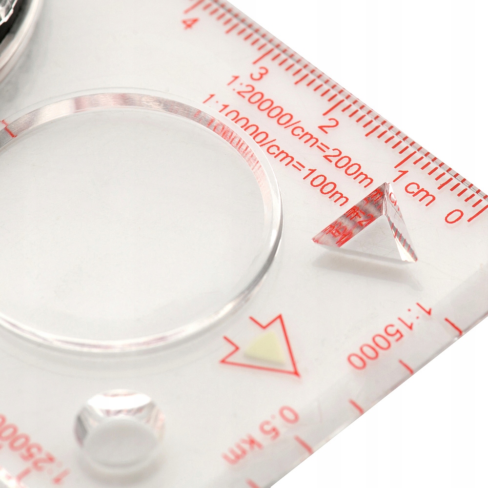 Kompas mapowy BUSOLA turystyczny + LUPA + SZNUREK transparentny M-TAC Model HWDTC01