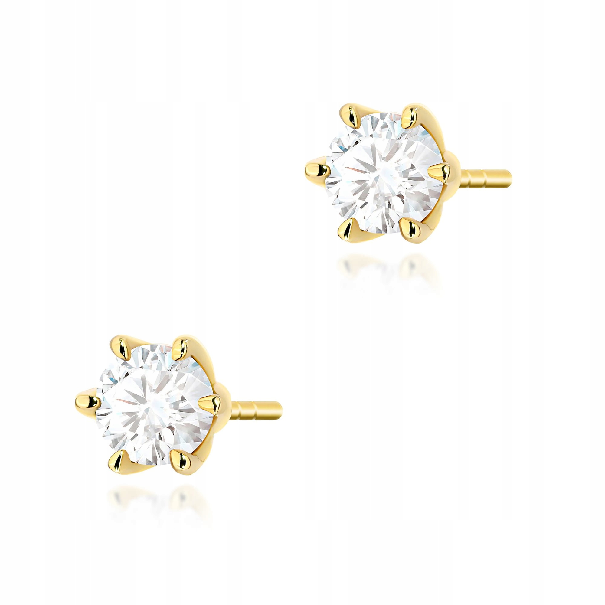 Zlaté náušnice 585 Diamant 0.50 ct kulaté bílé brilianty 1.5 g na Valentýna