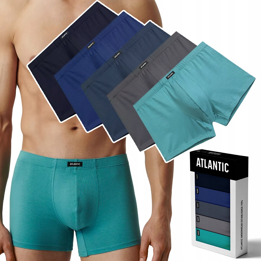 Pánské boxerky Bavlněné 5 Párů přiléhavé Atlantic 5SMH-002 L