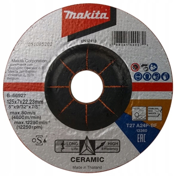 

Makita Tarcza Szlif. Ziarno Ceramiczne 125x7x22,23