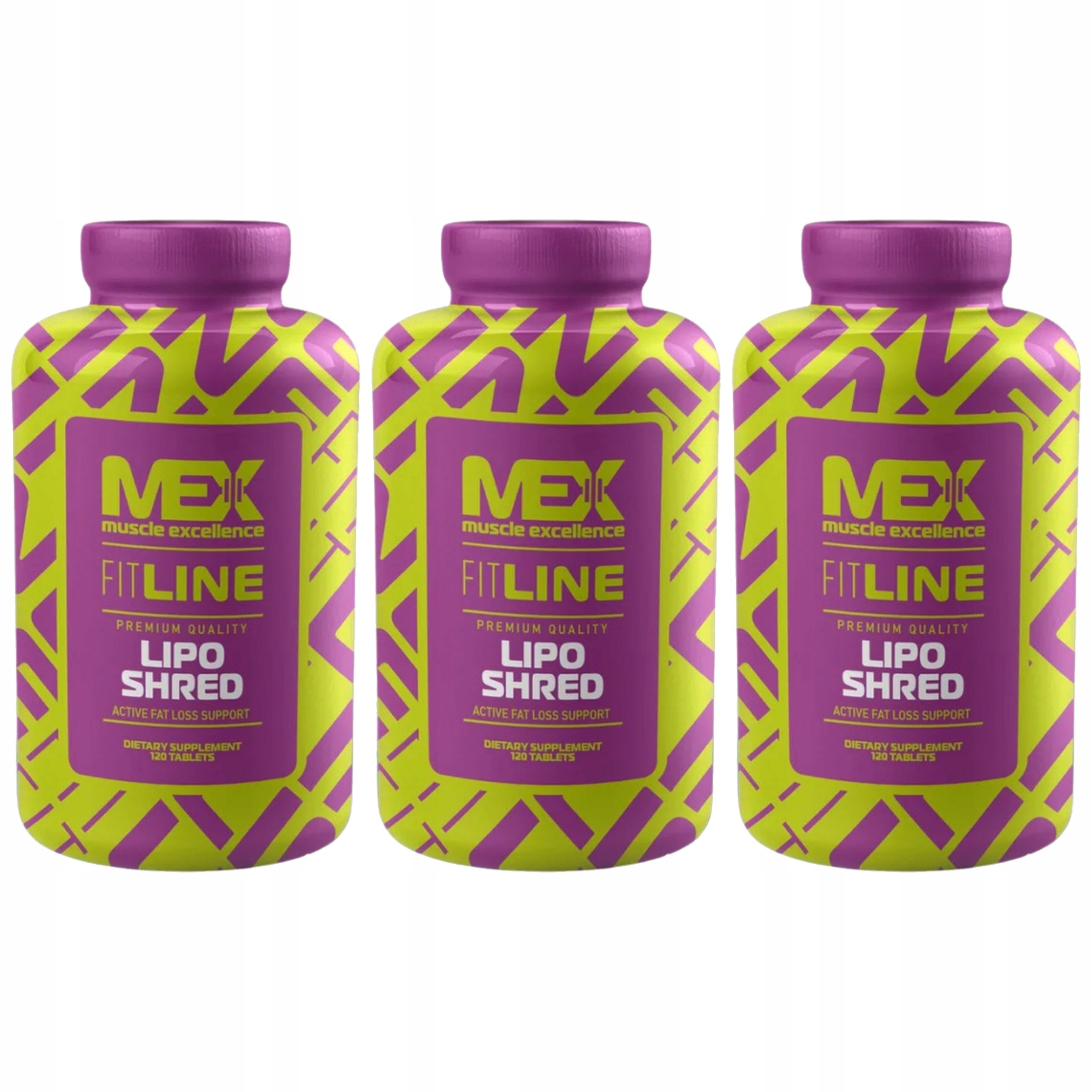 3x Spalovač tuků Redukce Lipo Shred 120 kapslí Hubnutí Mex