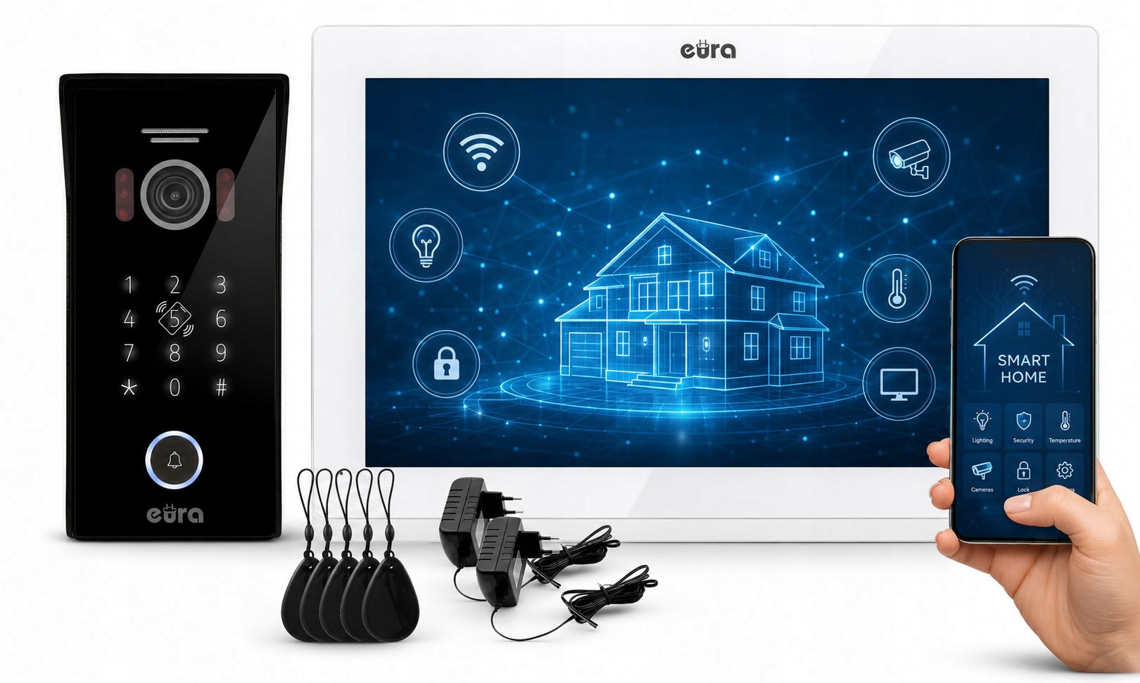 Eura VDP-99C5 Wideodomofon WiFi 10" Dotykowy Aplikacja Zestaw IP65