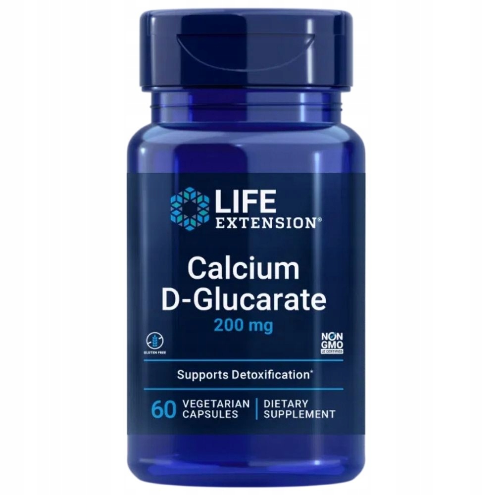 Life Extension D-glukaran Wapń 200 mg Mocne Kości Calcium D-Glucarate 60k