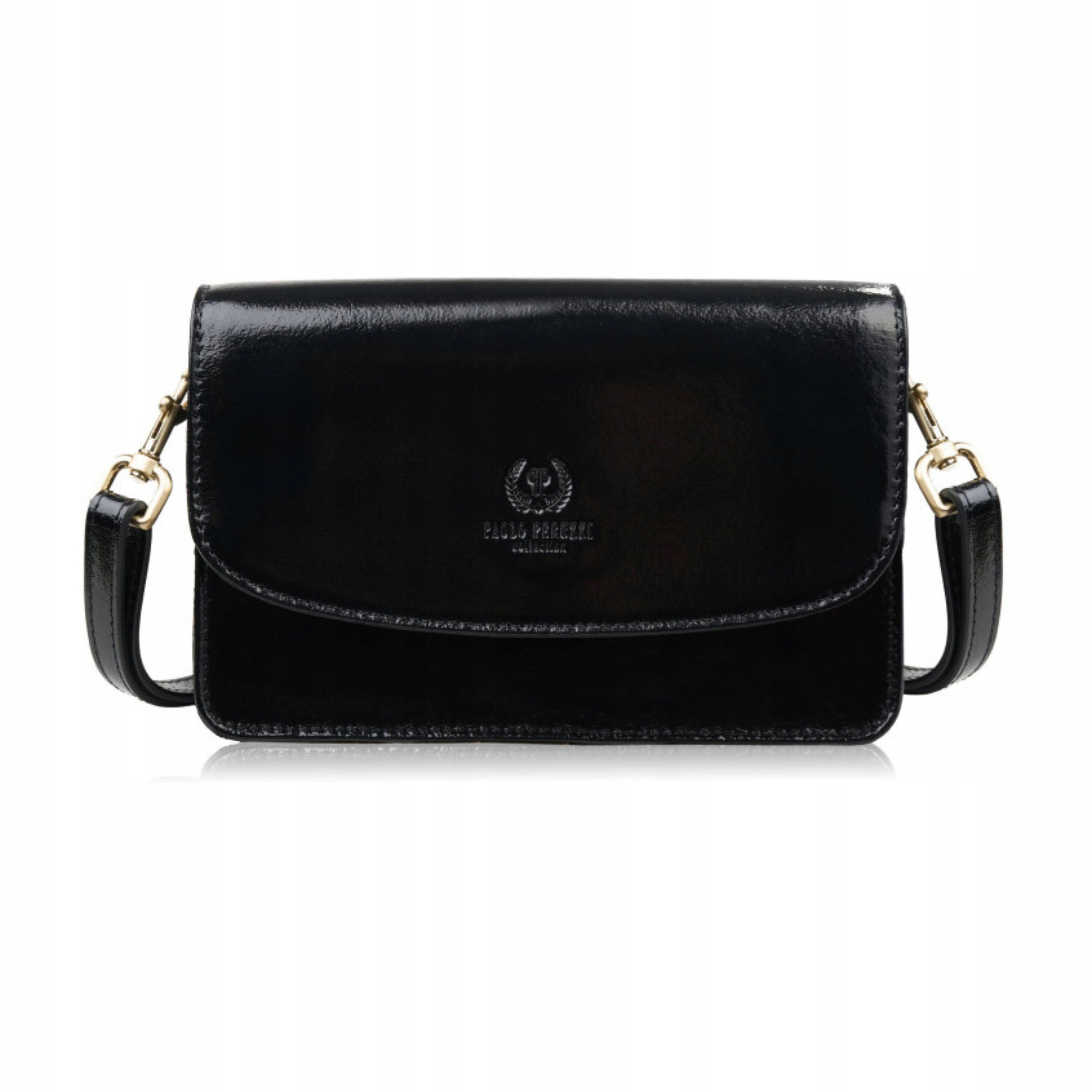 Malá dámská kabelka z lakované kůže Psaníčko Paolo Peruzzi Černá