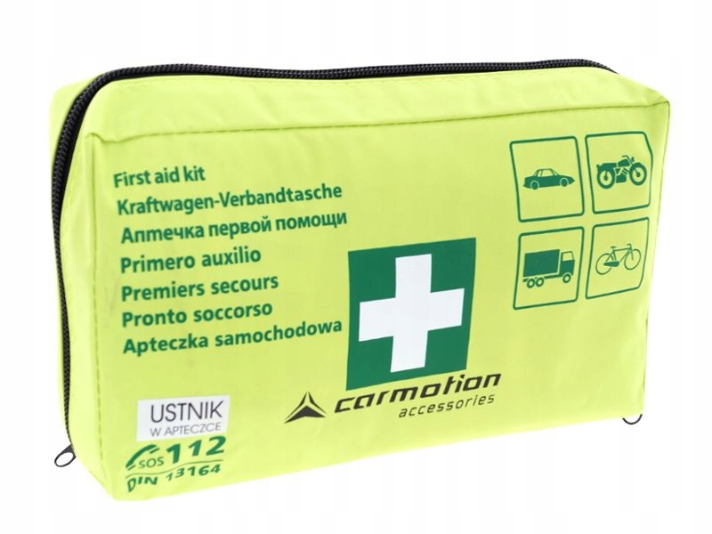 APTECZKA PIERWSZEJ POMOCY Z USTNIKIEM SAMOCHODOWA SELEDYNOWA DIN 13164