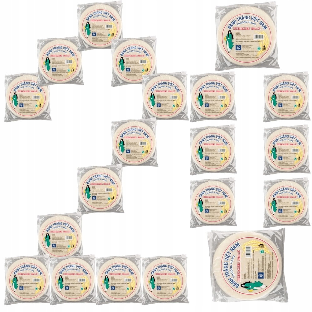 20x Papier Ryżowy Do Sajgonek Bezglutenowy Spring Rolls 22cm Okrągły 500g