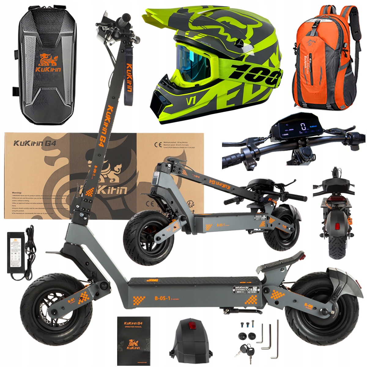 KuKirin G4 Skládací elektrická vozidla 2000W 70KM/H 60V 20Ah 75km Dárek