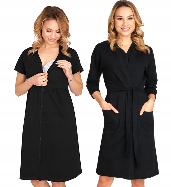 KOSZULA DO KARMIENIA SZLAFROK CIĄŻOWY KOMPLET