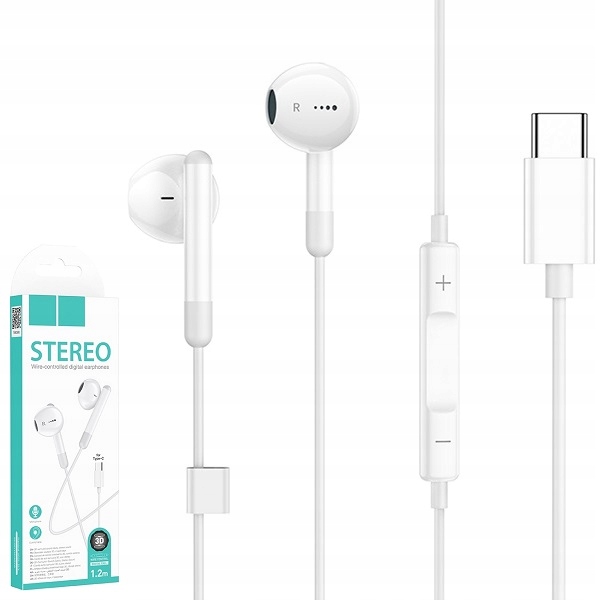 Słuchawki Usb Typ Typu C Usb-c Type-c Douszne Kablowe Przewodowe Sportowe