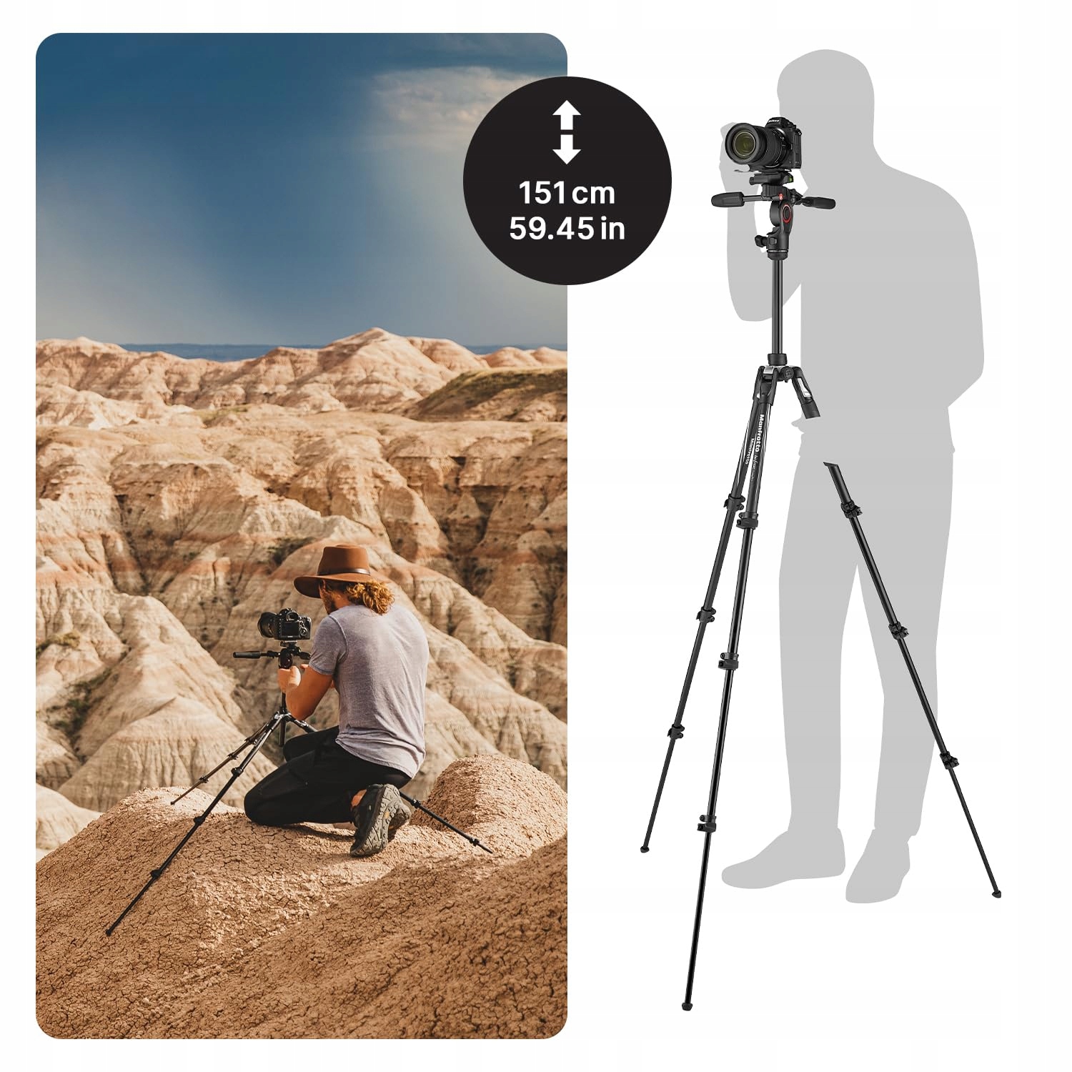 MANFROTTO Befree Advanced 3-Way Aluminum Tripod for Cameras Up to 6 kg — miniatura 3