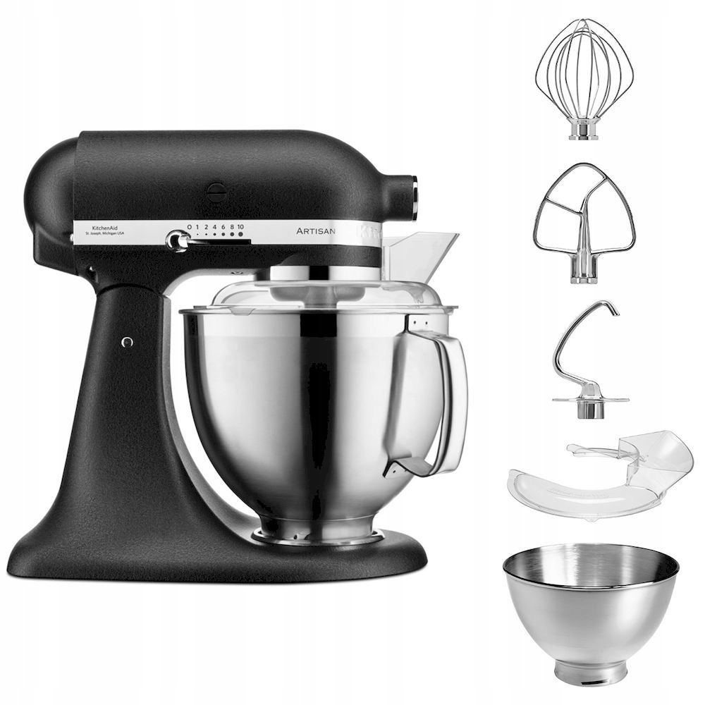 Planetární kuchyňský robot KitchenAid Artisan 5KSM185PSEBK 300 W černý matný