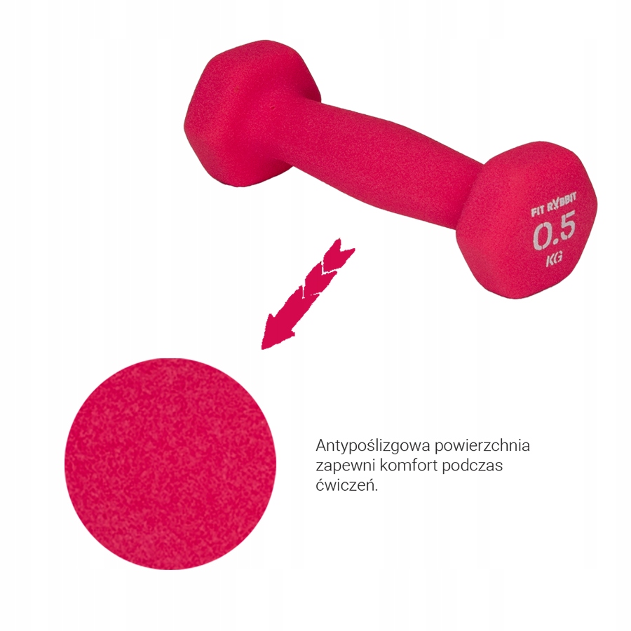 Fit-Rabbit Zestaw Hantli Winylowych HEX 2x0,5 kg Marka FIT RABBIT