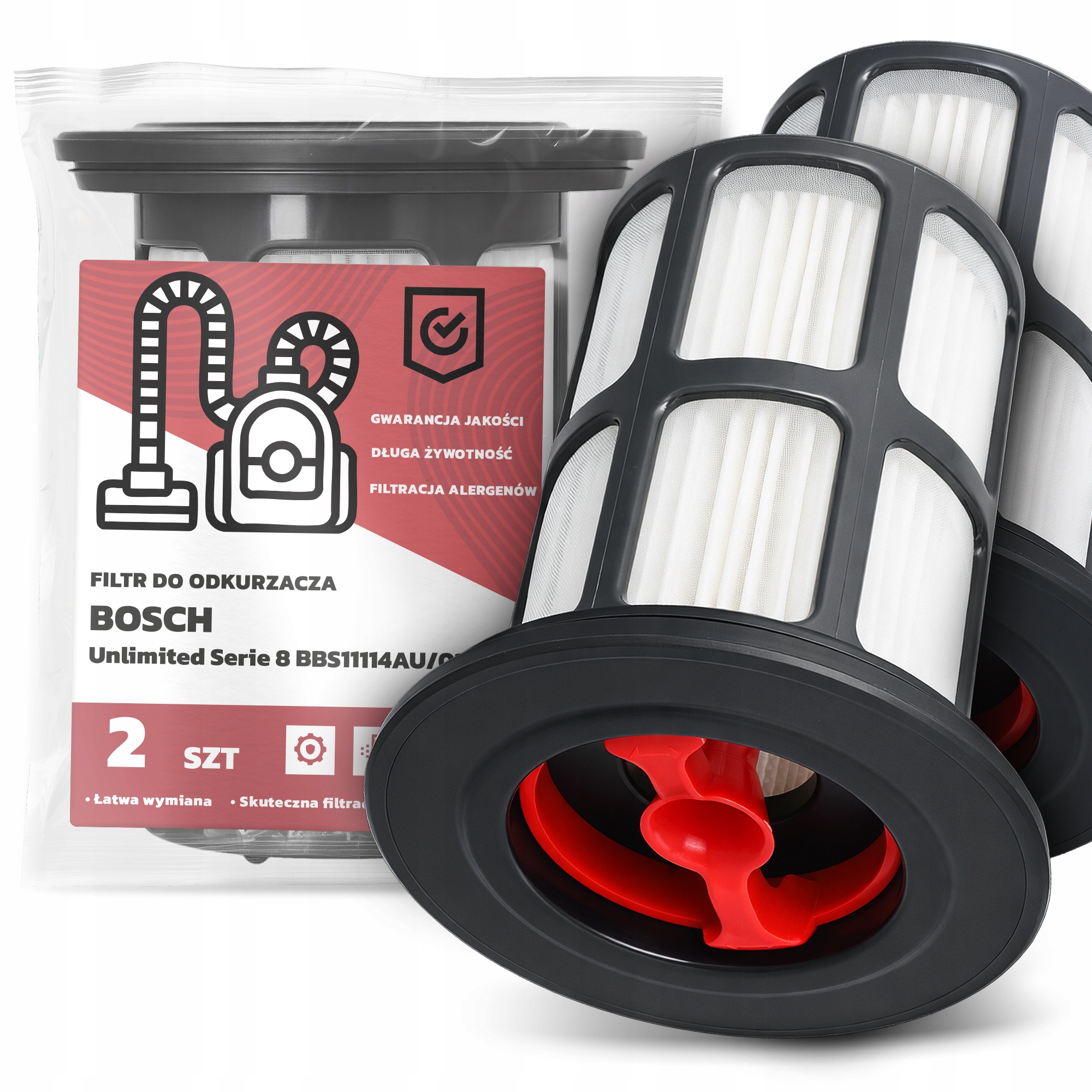 2x Filtr Do Vysavače Bosch Unlimited Serie 8 BBS11114AU/03 Hepa Filt Em-w