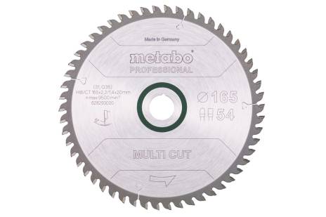 Metabo 628293000 Řezací Kotouč 165x20mm 54Z Multi Cut–professional Fz/tz 5°