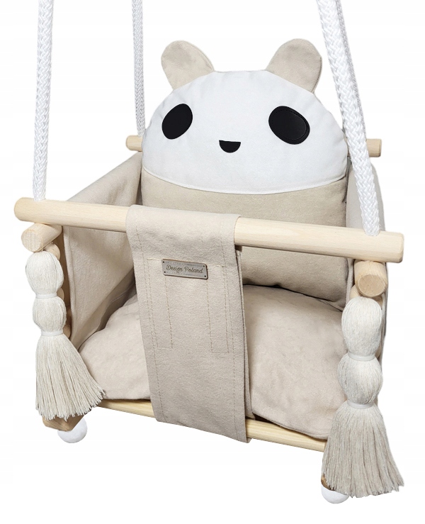 HUŚTAWKA DLA DZIECI do domu do pokoju dziecka NA PREZENT Miś Pandzia Beżowa
