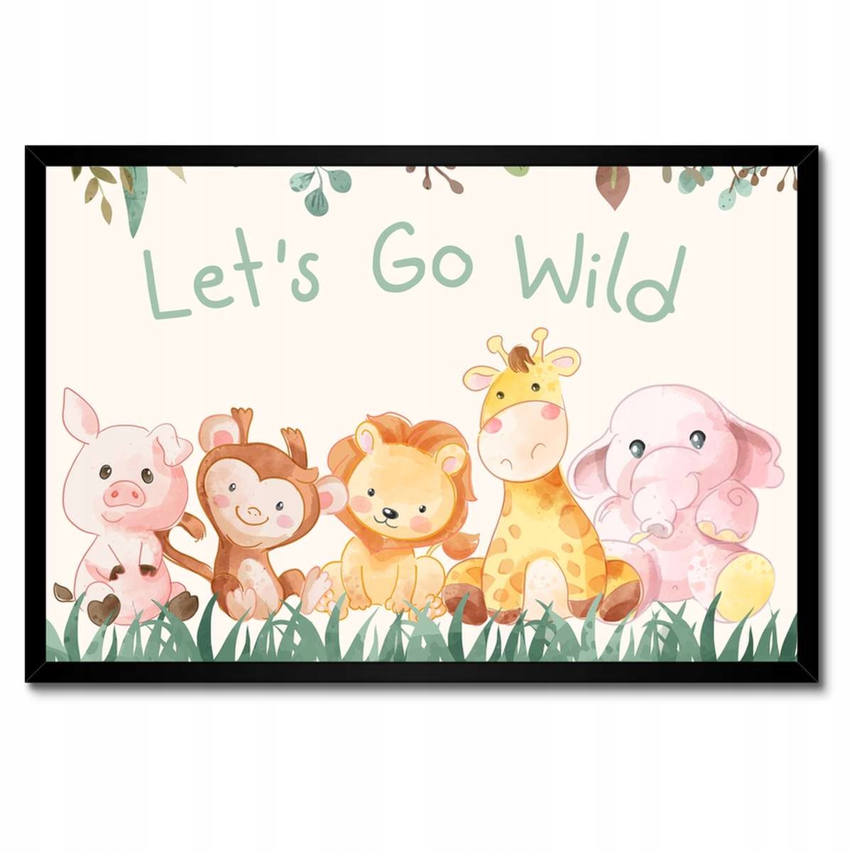 Plakáty v rámu 60x40 Lets go wild Sladká zvířátka