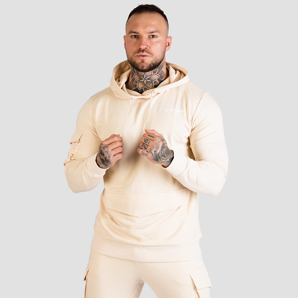 GymBeam Bluza z kapturem Trn Sand XXXL