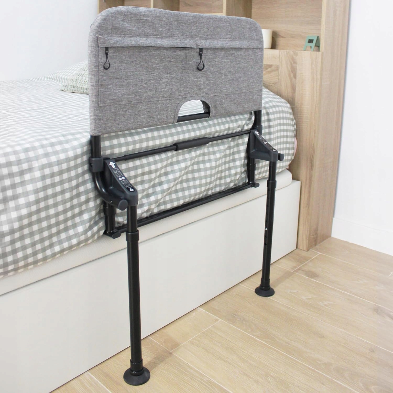 Kmina Regulowana Barierka do Łóżka Składana 90–180 cm 130 kg J809