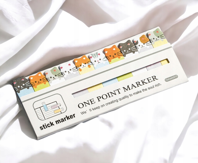 KARTECZKI samoprzylepne KOTKI fiszki ZAKŁADKI KOTY - PREZENT dla KOCIARY EAN (GTIN) 5903181016028