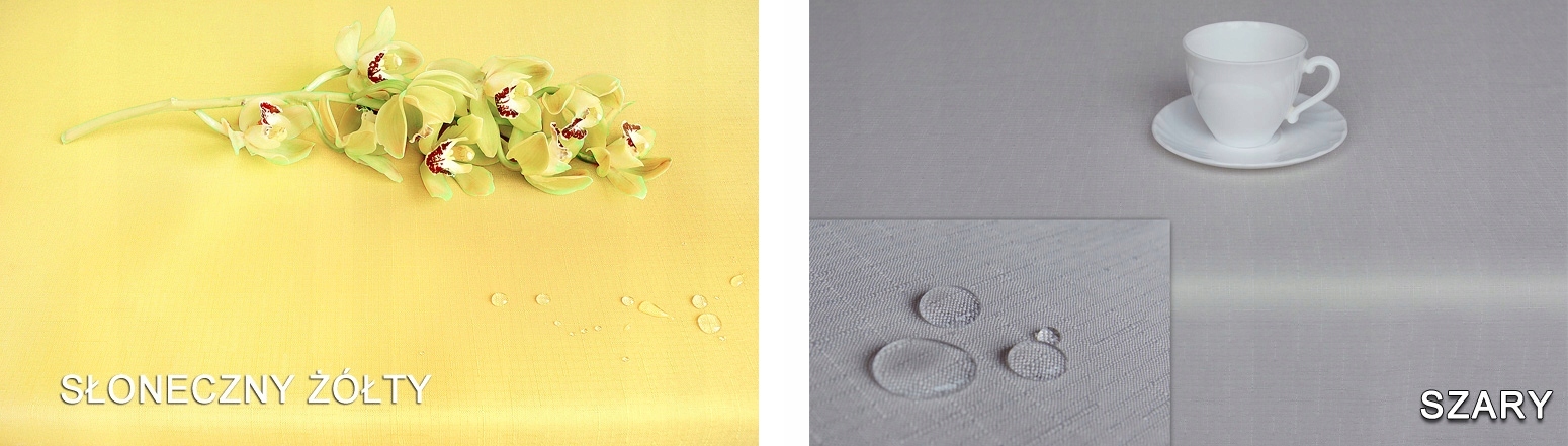 OBRUS PLAMOODPORNY 130X220 DESZCZYK BIAŁY ECRU MAT Długość 220 cm