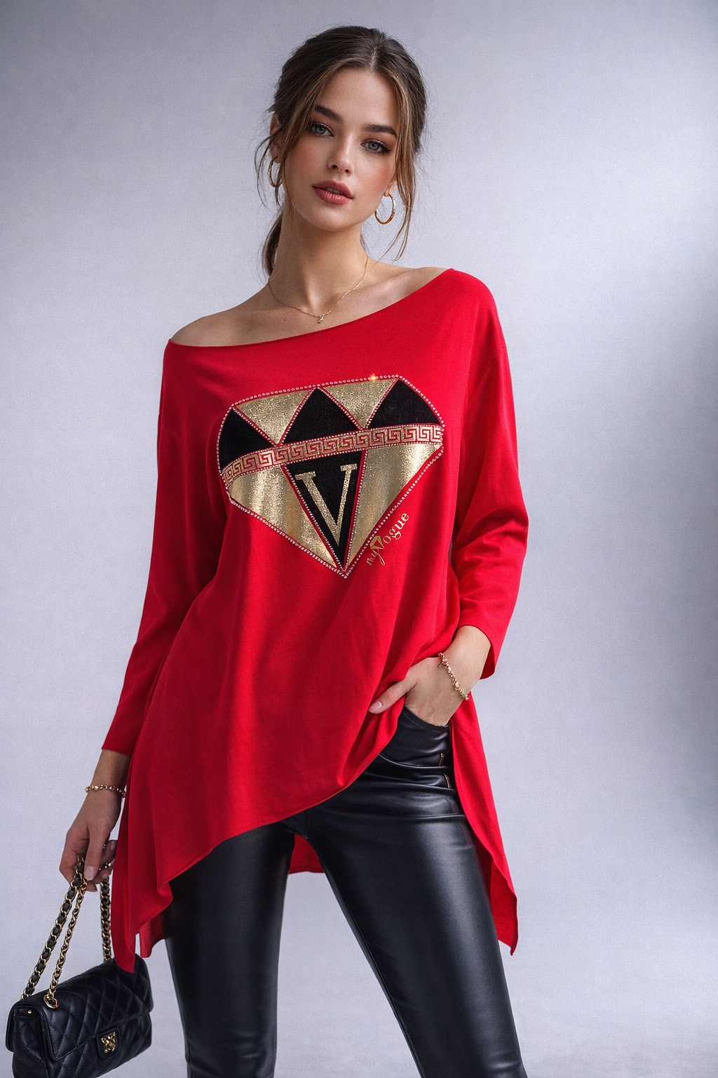 my Vogue dámská tunika s aplikací diamantu vel. uni M, L, XL, 2XL