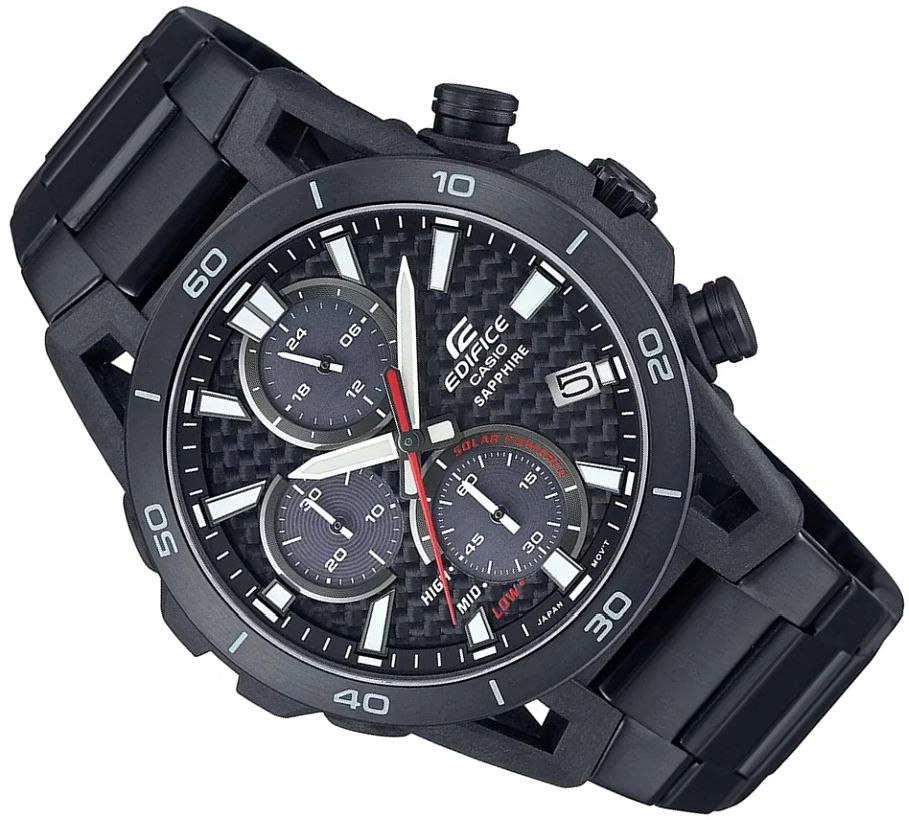 Hodinky Casio Edifice EFS-S640DC-1A Černé Solární Safírové S Uhlíkovými Vlákny