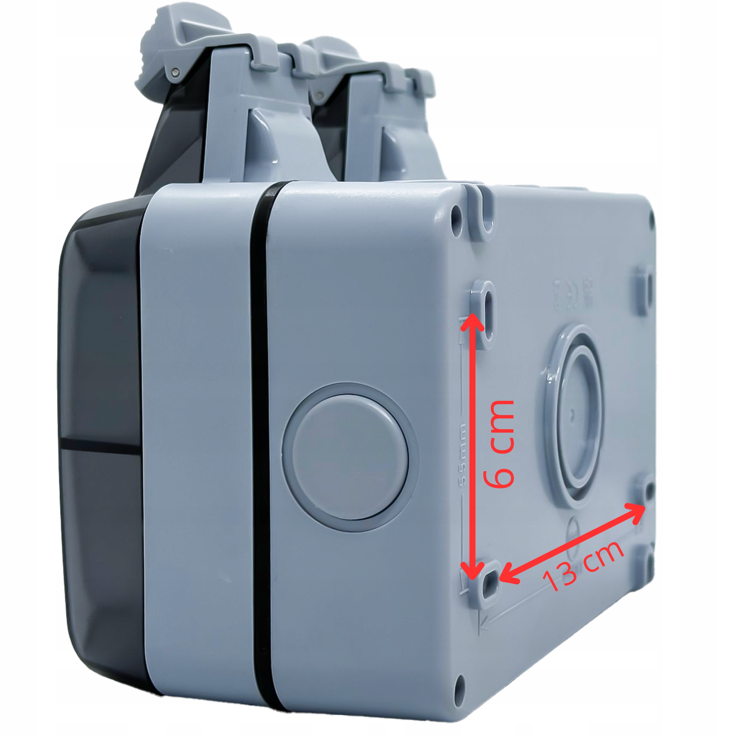 PODWÓJNE GNIAZDKO IP66 OGRODOWE ZEWNĘTRZNE WODOSZCZELNE GNIAZDO Stan opakowania oryginalne