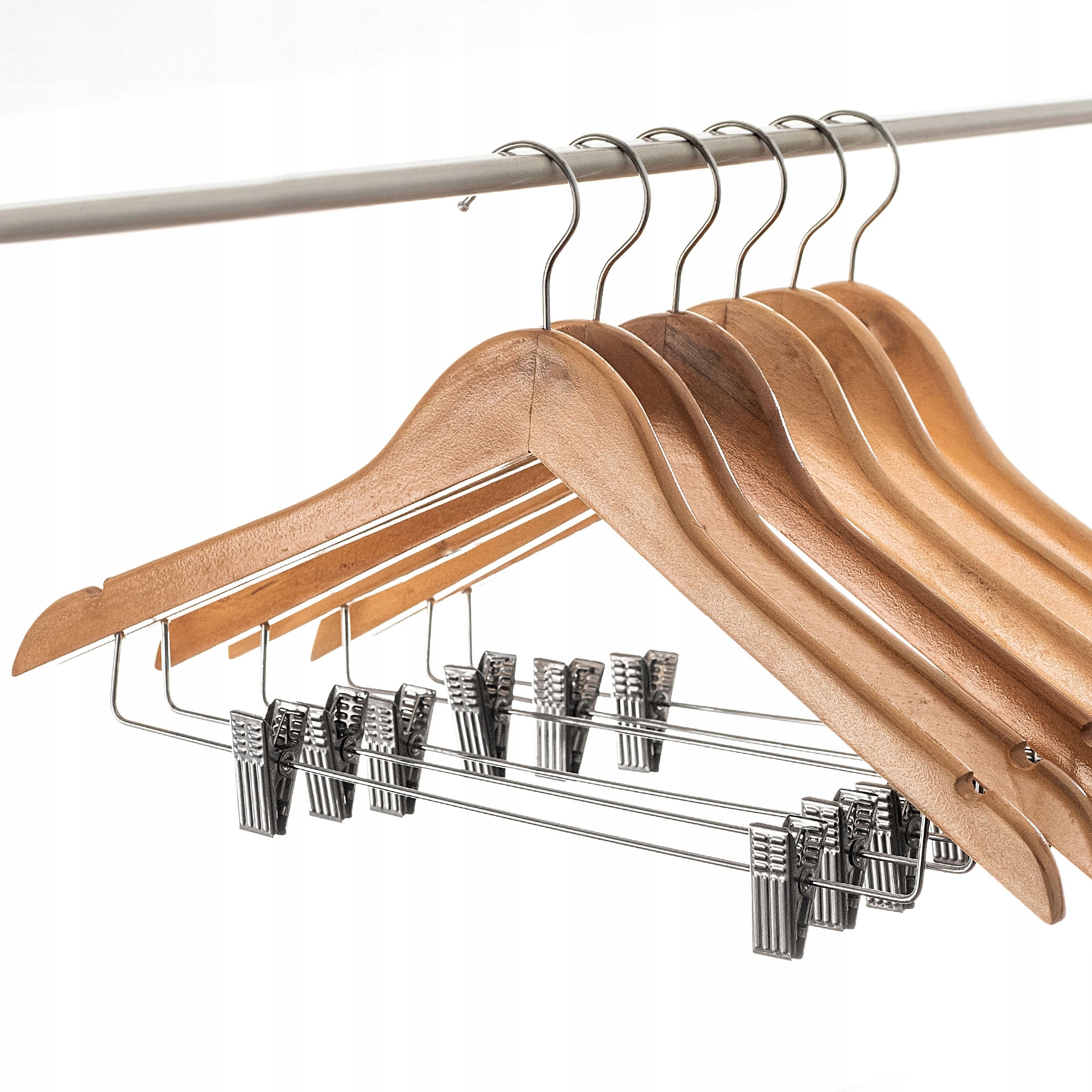 

Wieszaki Na Ubrania Drewniane Z Klipsami 12SZT