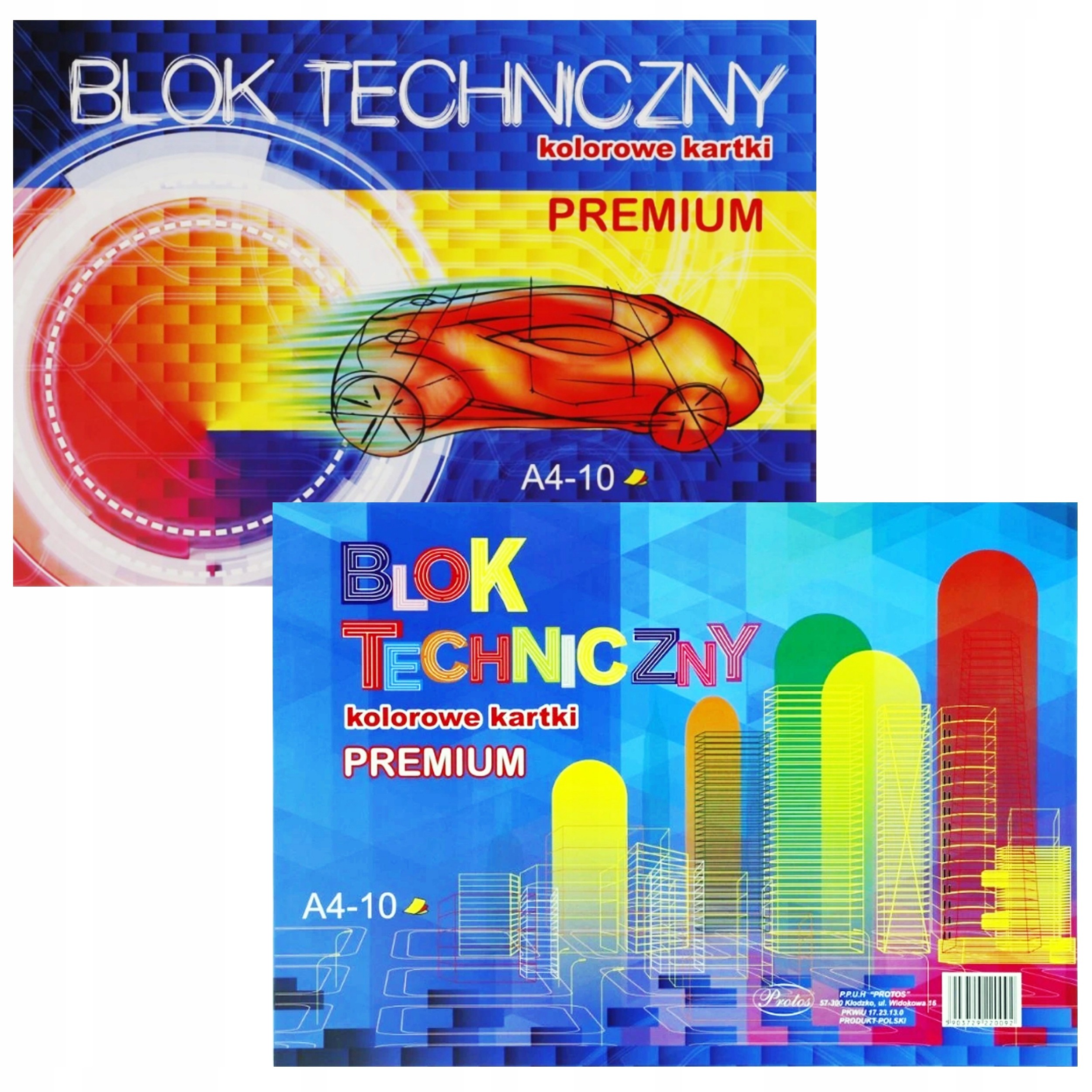 BLOK TECHNICZNY A4 - KOLOROWE KARTKI Marka Protos