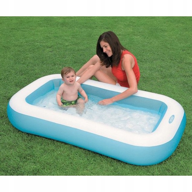 Basen dmuchany prostokątny 166 cm INTEX niebieski Pojemność 90 l