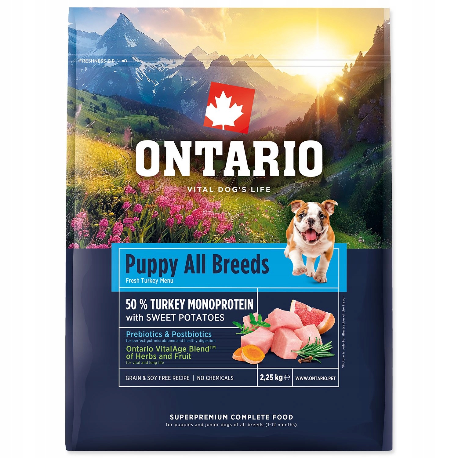 Levně Krmivo Ontario Puppy & Junior All Breeds Monoprotein