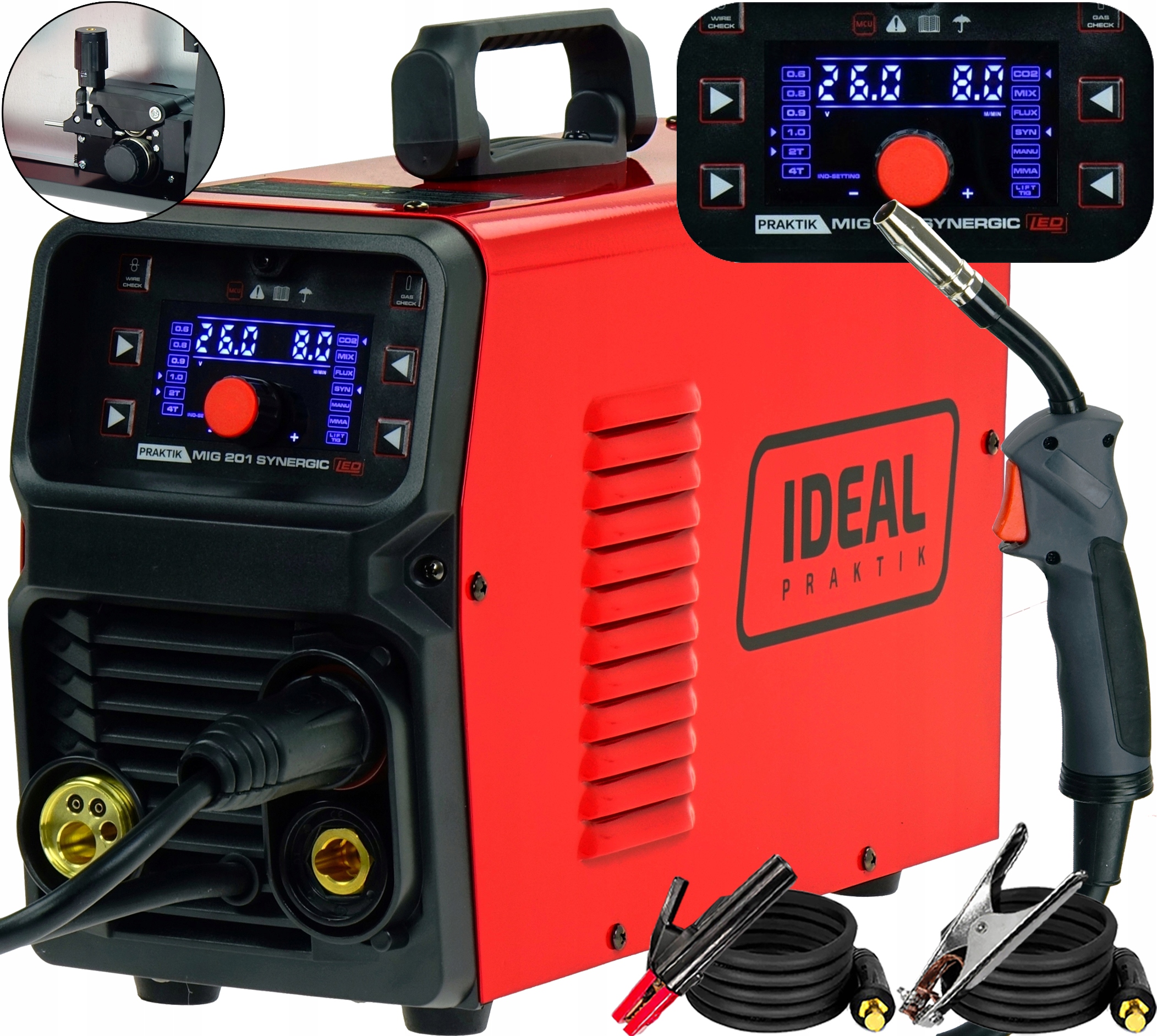 Spawarka Inwertorowa Migomat Ideal Praktik Mig 201 Synergic Led 200A 230V