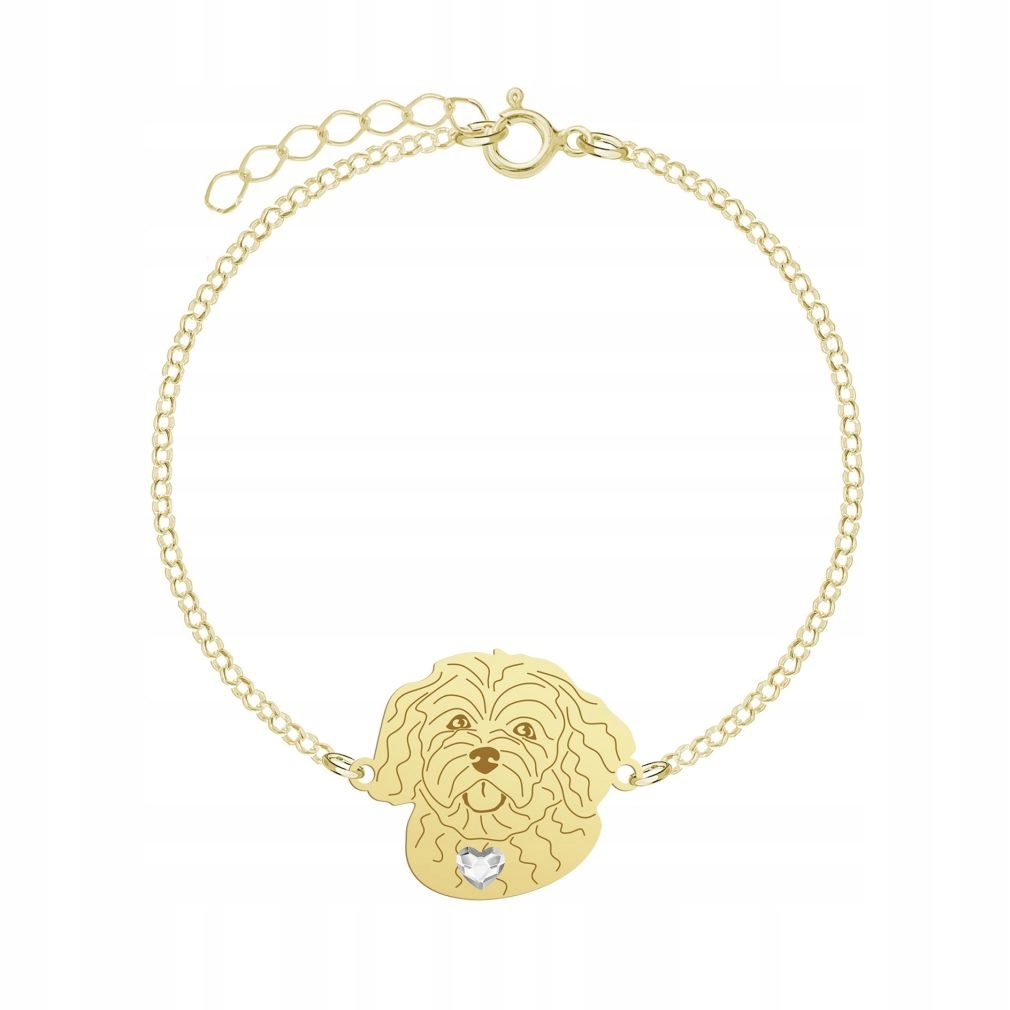 Zlatý náramek Maltipoo 925 Řetízek Šperky Žena Gravírování Bonus