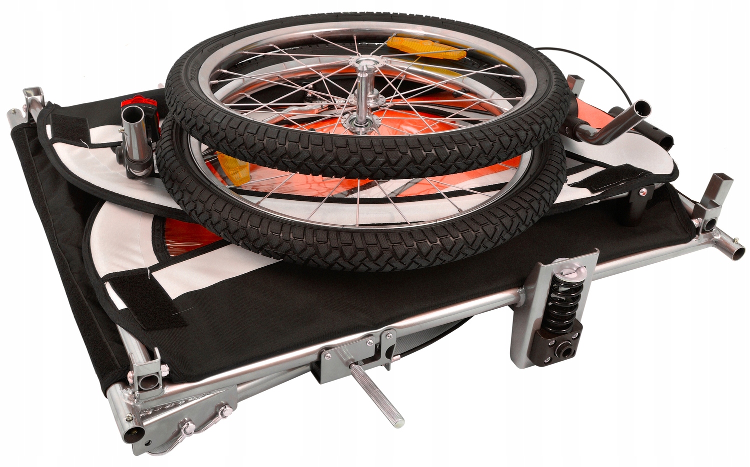 PRZYCZEPKA ROWEROWA PRO 3w1 AMORTYZACJA + LEDY Rozmiar koła jogger 10