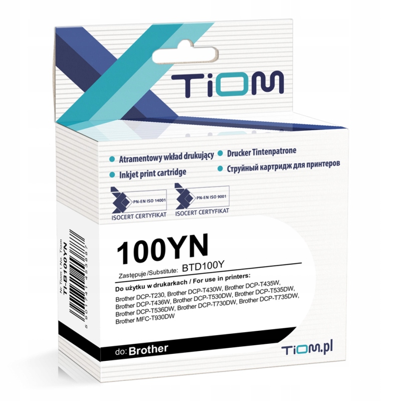 Tusz Tiom do Brother BTD100Y 50ml yellow DCP-T230 T430W T435W T530DW T730DW