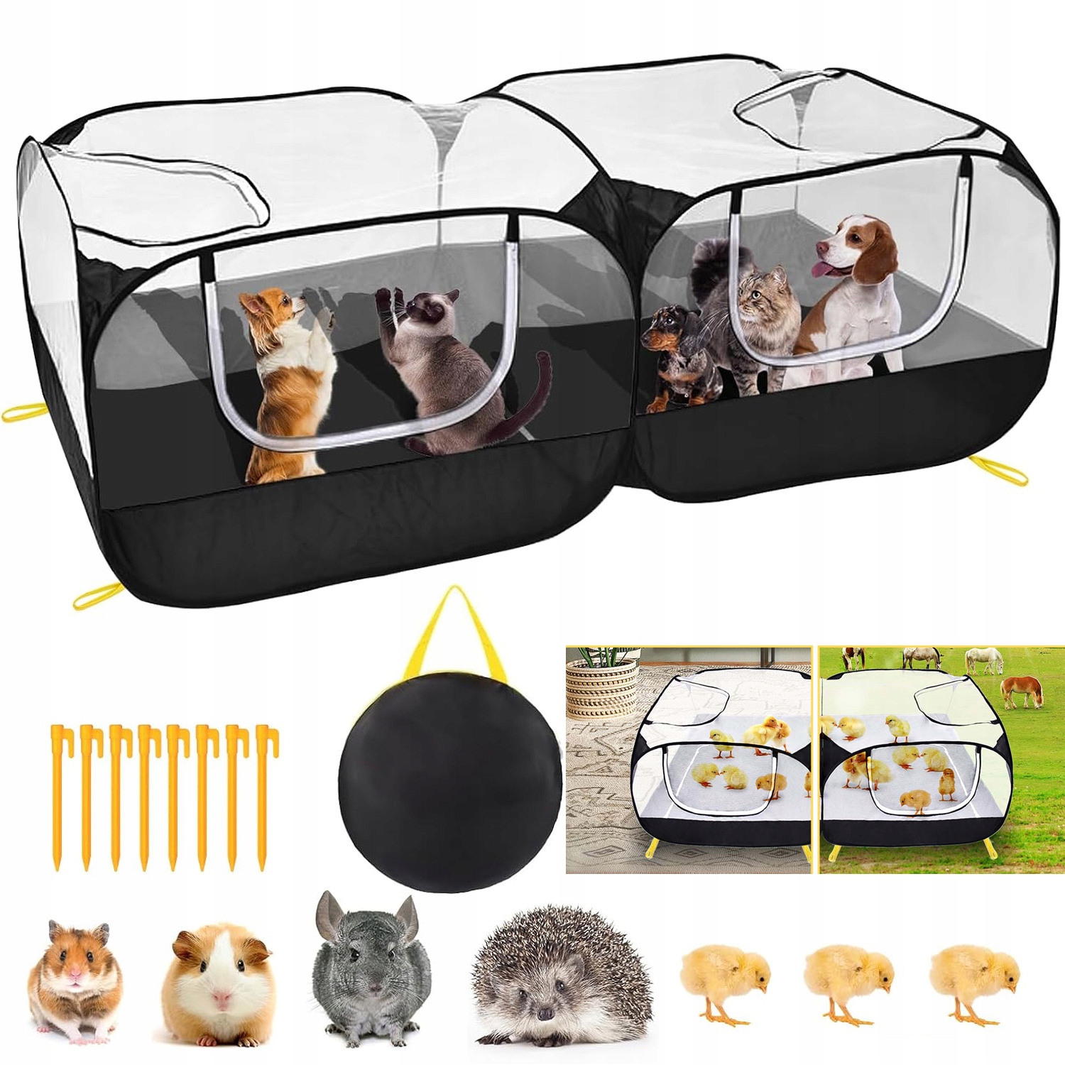 Levně Kotec Klec Výběh Ohrada Pro Králíky Prasátka Kočky Štěňata Pevná