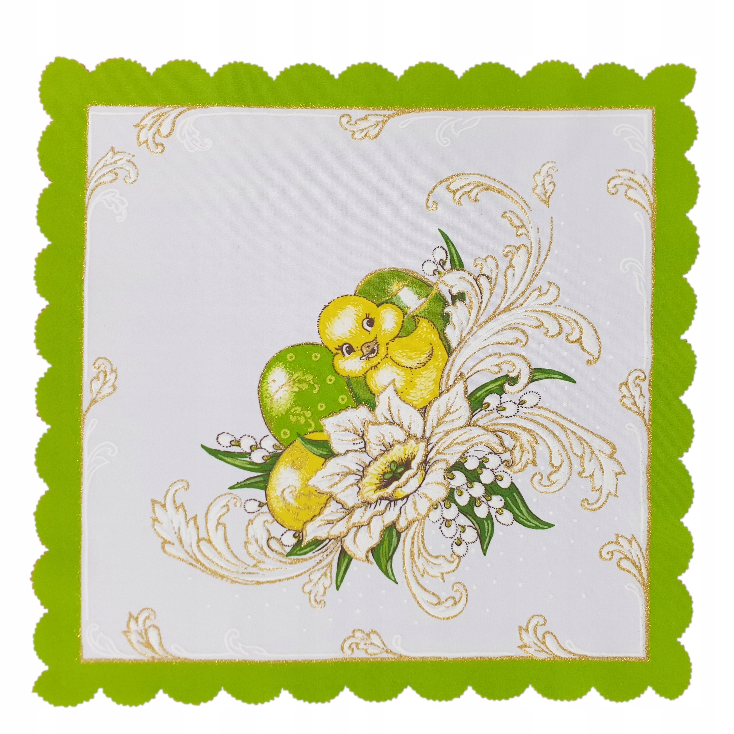 

Serwetka kwadrat 35x 35 cm Pisanki zielona lamówka